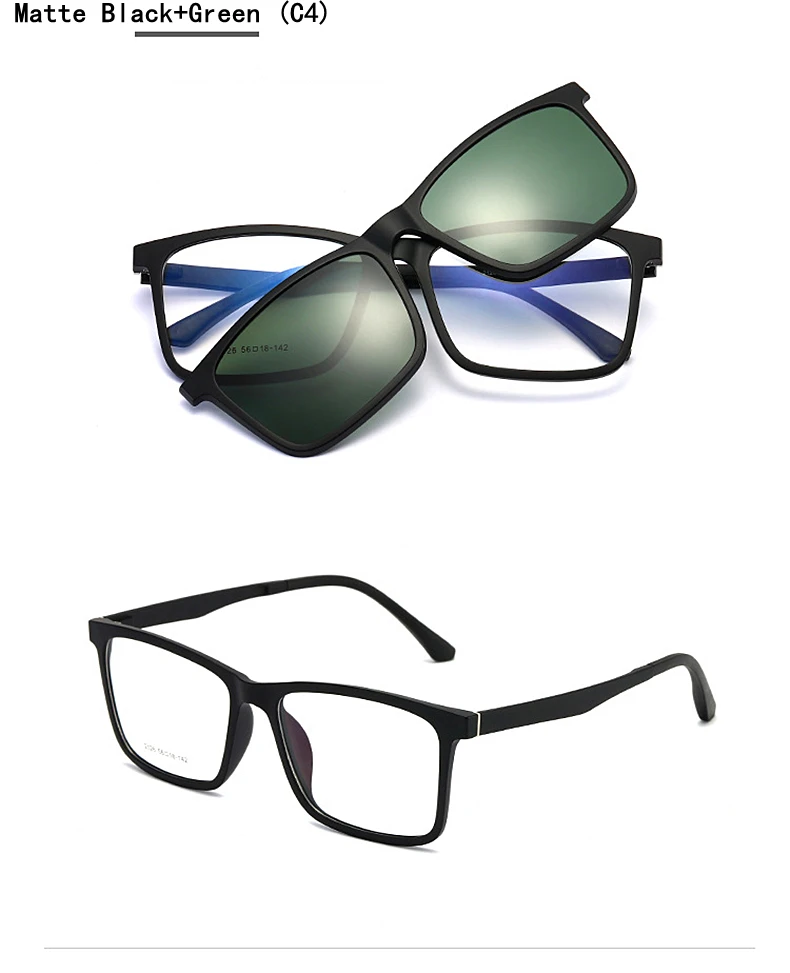 YIMARUILI Multifunktions-Sonnenbrille mit optischer Sehstärke, magnetische Clip-on-Sonnenbrille für Herren, Anti-Ultraviolett-Fahrbrille 2126 – Detail 12