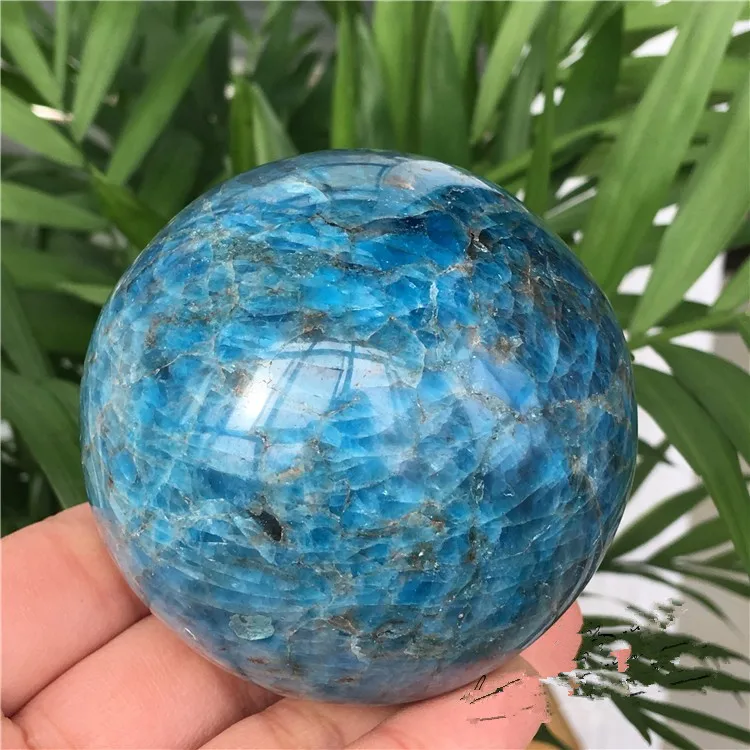 about 10 cm large natural blue apatite sphere polish orb ball stone tarot card reading meditation healing crystal stone