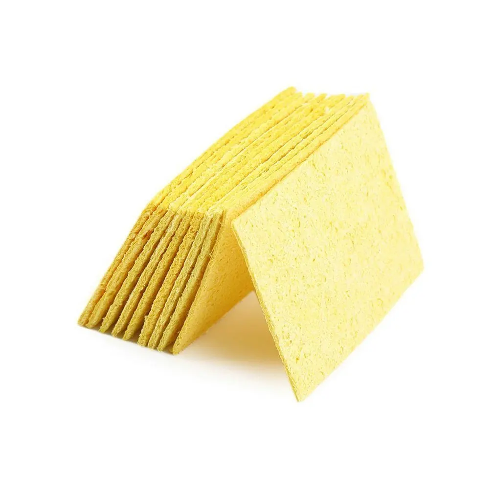 10 pçs/saco qualidade de alta temperatura resistente heatstable solda limpeza esponja amarela almofadas limpeza ferro solda
