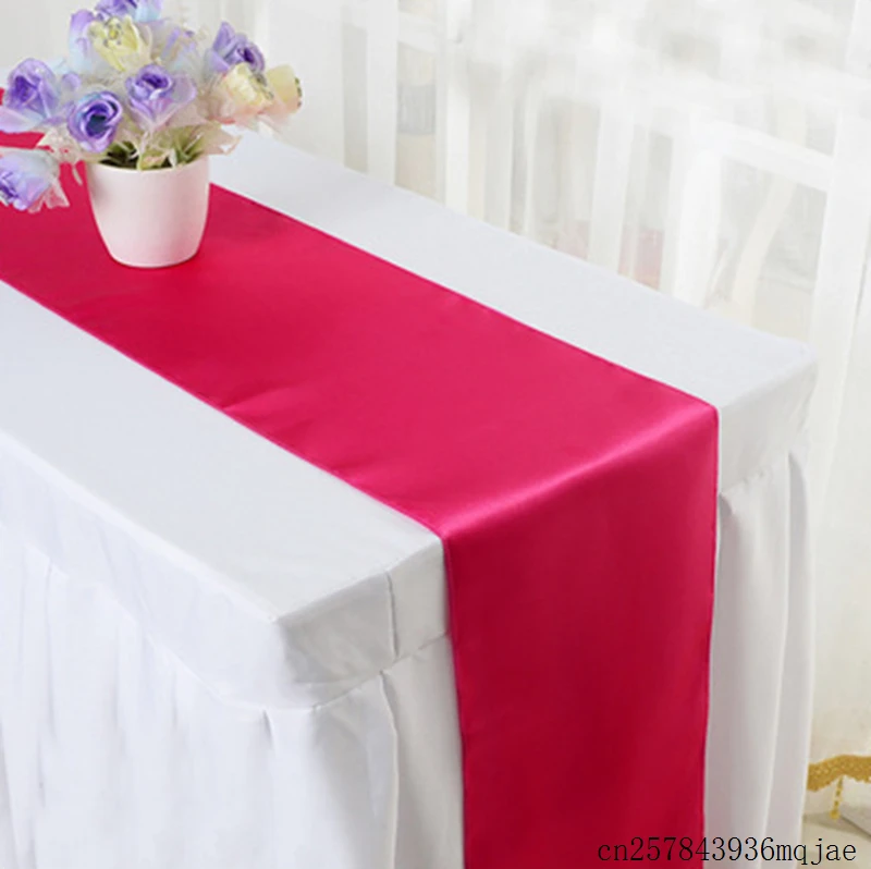 

20pcs Satin Table Runners Table Cloth Wedding Party Decoration for Hotel Banquet Size 30*275cm