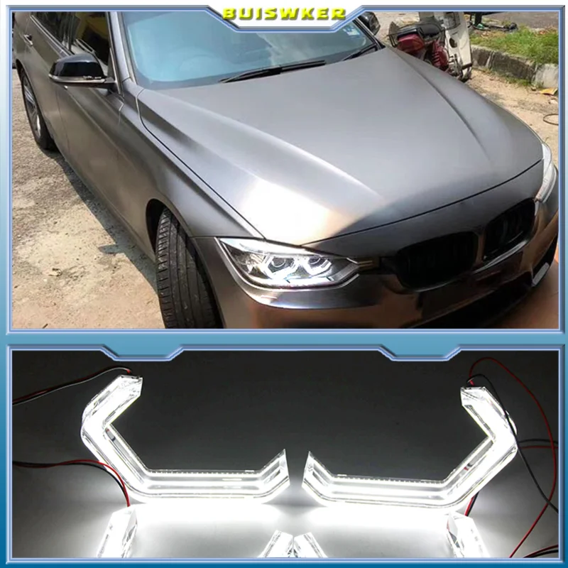 

LED Angel Eyes M4 Style Iconic For BMW 2 3 4 Series F30 F31 F32 F34 E90 E60 F10 F80 F82 F83 Xenon/Halogen Lens Headlight DTM DRL