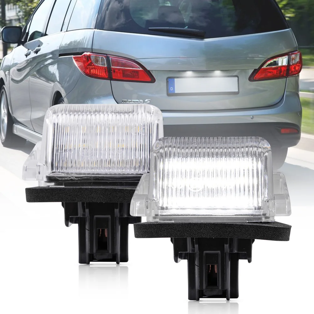 LED License Number Plate Lamp Tail Light for Mazda 5 2012-2014 For Mazda CX-9 2007-2015  Xenon white Rear Tag Lamps 2PCS