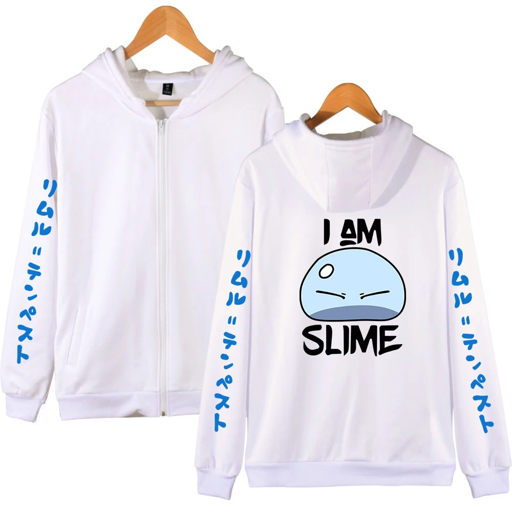 Winter Mens Jackets and Coats Anime That Time I Got Reincarnated As A Slime Oversized Hoodies Women Men Zipper Hooded Sweatshirt