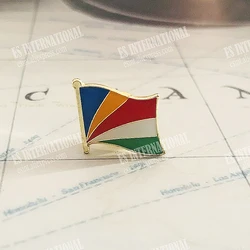 Seychelles National Flag Lapel Pins Crystal Epoxy Metal Enamel Badge Paint Brooch Souvenir Suit Personality Commemorative Gifts