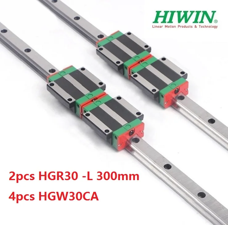 

2pcs origial Hiwin rail HGR30 -L 300mm linear guide + 4pcs HGW30CA HGW30CC flange carriage blocks for cnc router