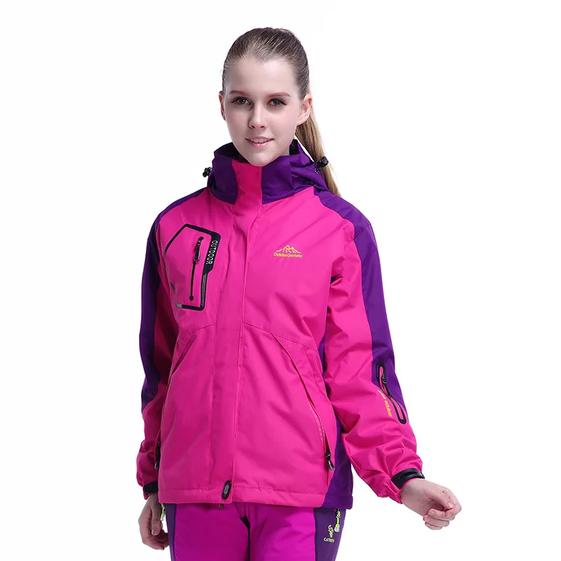 Ski Suit Female Autumn And Winter Raincoat Jacket Men's Two-Piece Set Three-in-One Outdoor Waterproof Windproof Warm Cold Mounta