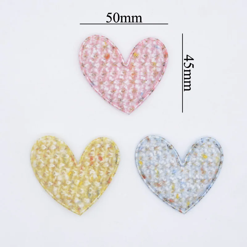 12Pcs Padded Colorful Cloth Patches Heart Applique for Handmade Clothes Hat Sewing Supplies DIY Headwear Decor Accessories N05