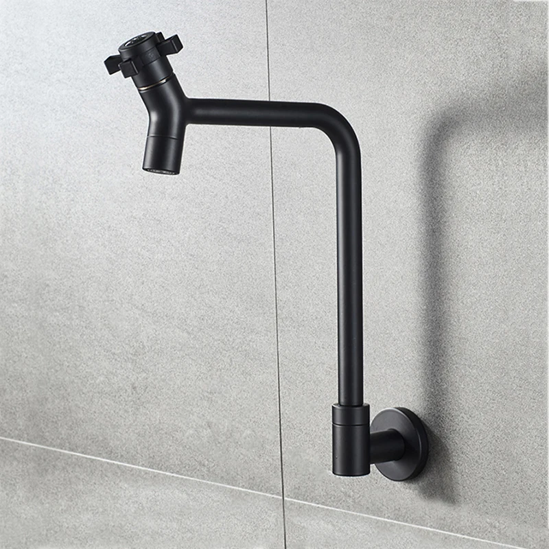 

Wall Mounted Bibcock Single Cold Basin Tap Black Toilet Bidet Faucets Handheld Hygienic Shower Head Wash Sprayer Airbrush Taps