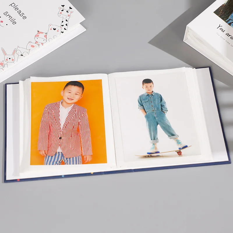 Children Growth Scrapbook Cartoon Printed 2022 New Photo Album 7 Inch Interleaf Type Memory Book 100 Photos Picture Storage Albu