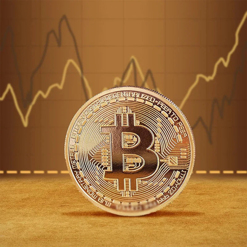 عملة بيتكوين مطلية بالذهب مجموعة فنية قابلة للجمع هدية تذكارية مادية كاساسيوس تشفير عملة معدنية عتيقة تقليد