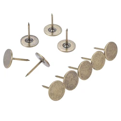10Pcs Antique Bronze/Gold Metal Upholstery Nails Jewelry Case Drum Sofa Decorative Tacks Stud Pushpin Doornail Fasteners 15*19mm