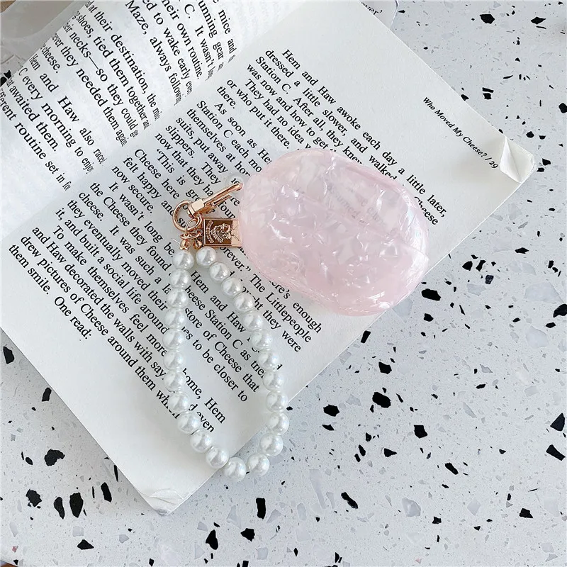 Funda rígida para auriculares Huawei Freebuds Pro 4, carcasa bonita con perlas, funda para auriculares con llavero, Huawei Freebuds 3