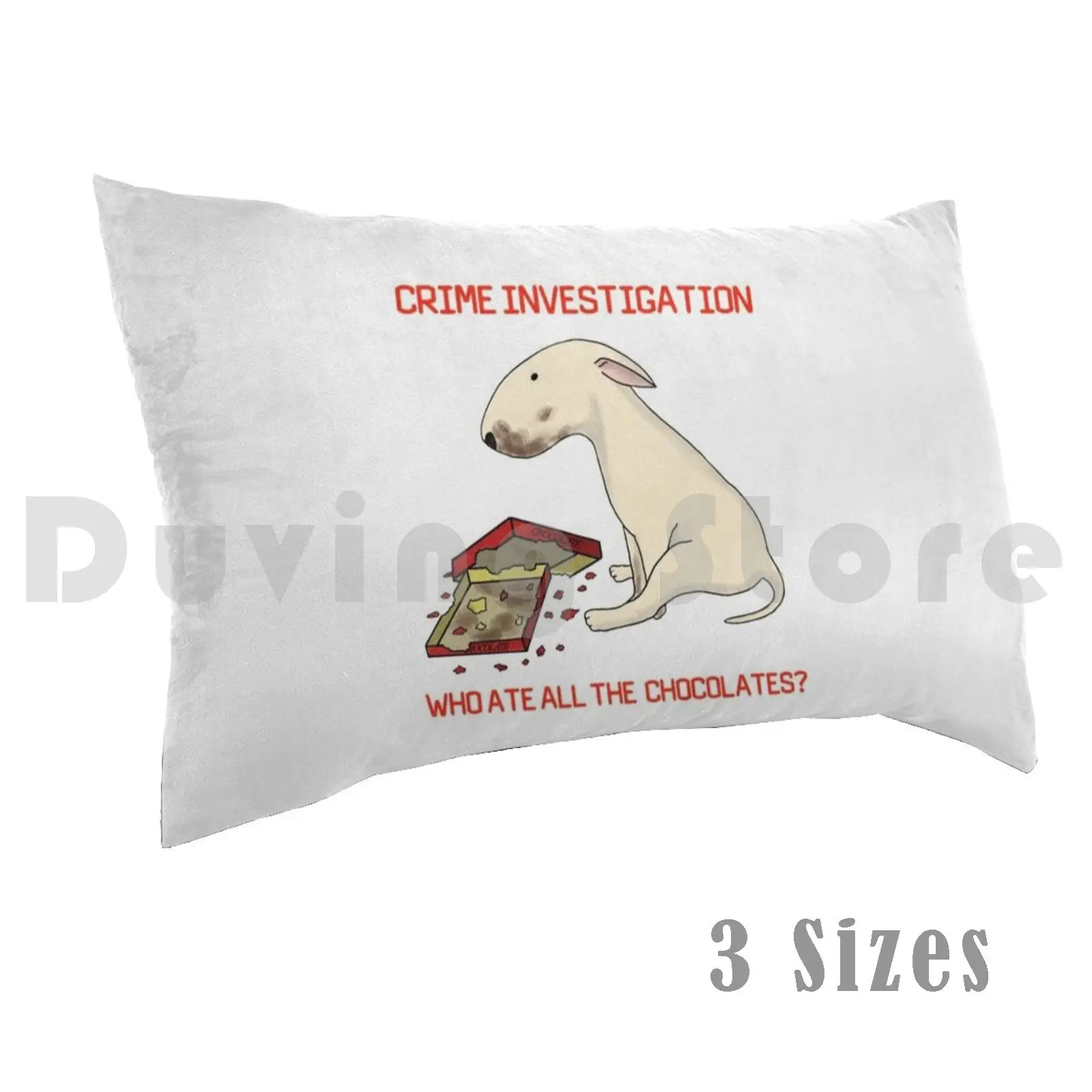 Bully Crime Pillow Case Printed 50x75 Bull Terrier Bull Terrier Bulterier Dog Funny Crime Investigation