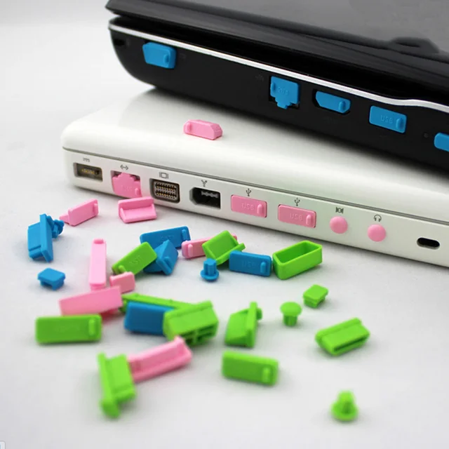 16 sztuk/zestaw kolorowe silikonowe wtyczka przeciwkurzowa zaślepka do obudowy typu C Laptop pyłoszczelna Port USB interfejs HDMI RJ45 wodoodporna