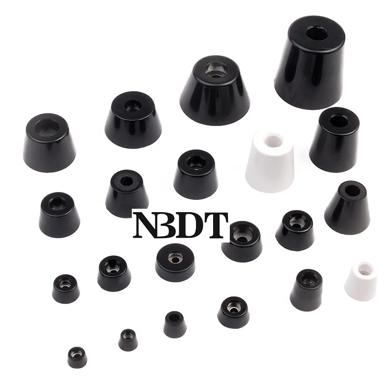 100Pcs White Black Rubber Taper Feet Pad Bumper Spacer With Washer Furniture Electronics Appliances Instrument