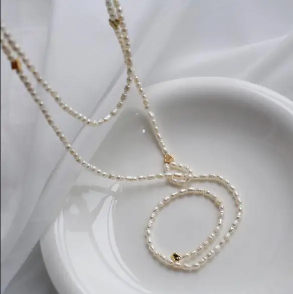 Unique Favorite Pearl Necklace White Rice Genuine Freshwater Pearl 120cm Long Pearl Jewelry Perfect Birthday Chirstmas Lady Gift