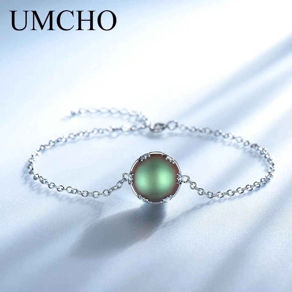 

UMCHO Solid 925 Sterling Silver Bracelet Aurora Colorful Gemstone Jewelry For Women Mysterious Gift Fine Jewelry