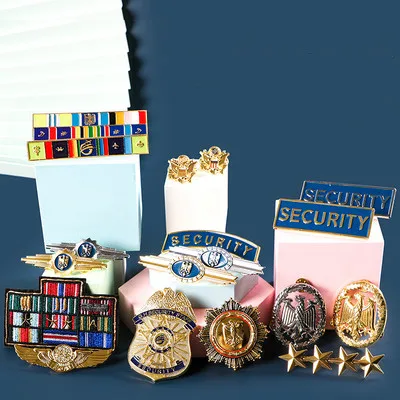 Segurança Eagle Badge, Navio, Marinheiro, Piloto, Guarda Uniforme, Ouro, Prata, Metal, Acessórios