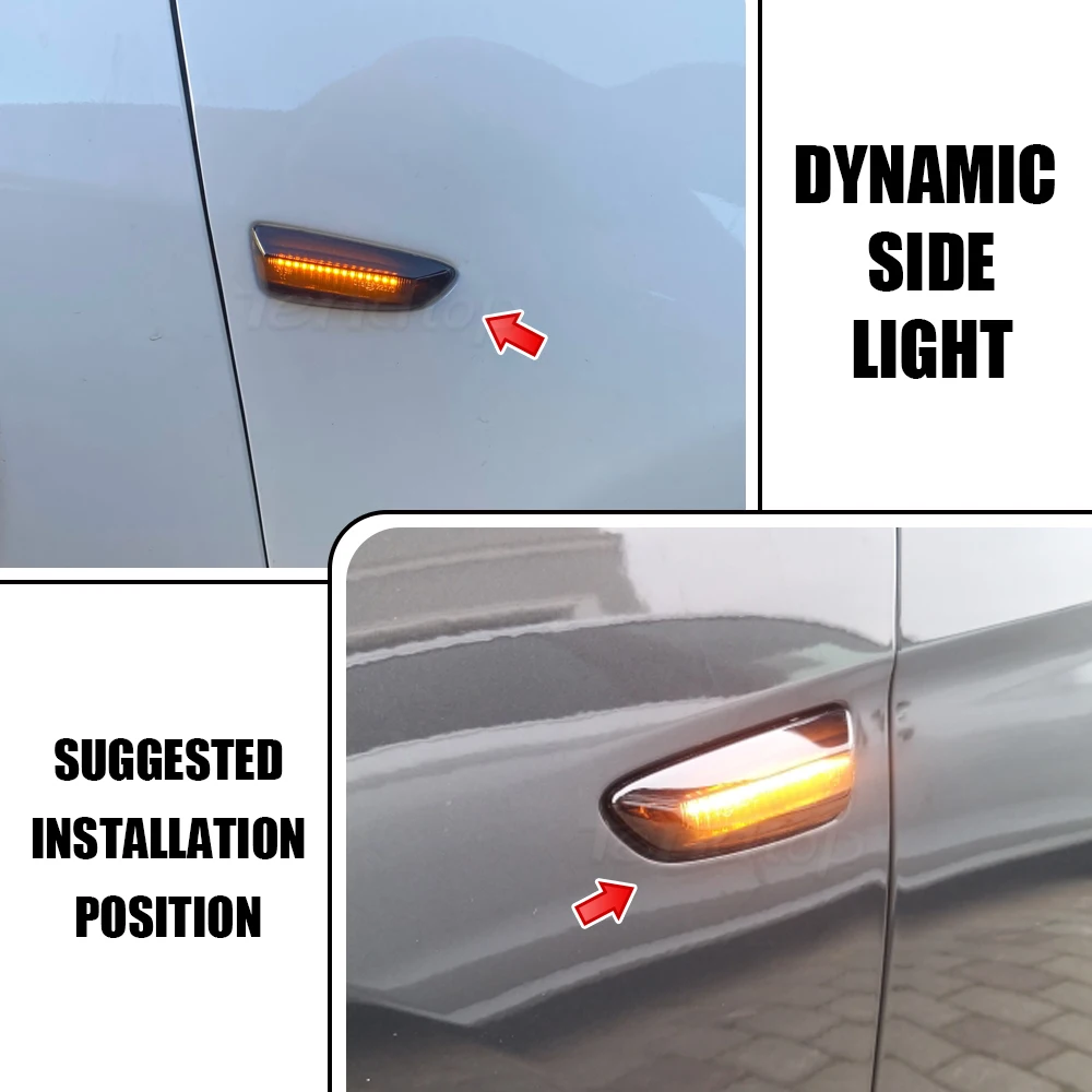 2 قطعة Led ديناميكية الجانب ماركر بدوره مصباح إشارة الوامض متسلسل لأوبل أسترا J K زافيرا C Insignia B Grandland X