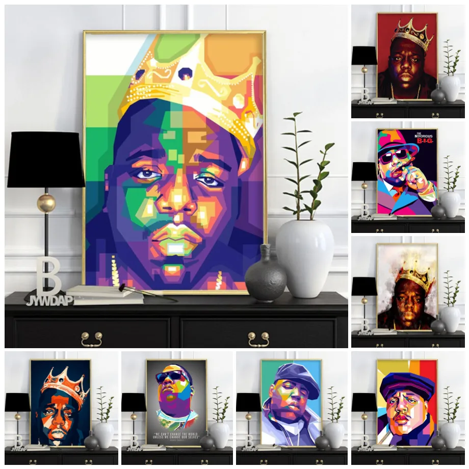 Biggie Smalls The Notorious B.I.G. Hip-Hop Music Canvas Painting Art On Wall Decor Poster And Prints Portrait Picture Decoration