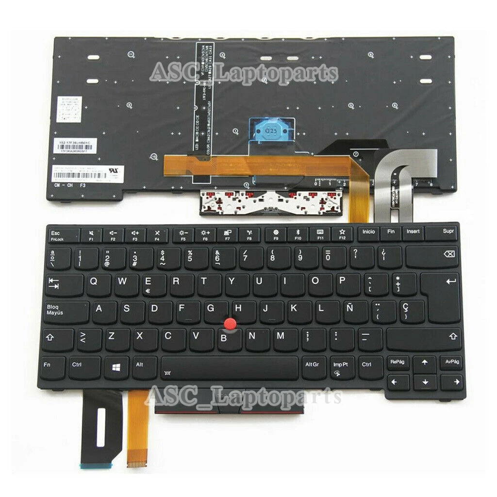 

Новая клавиатура с испанской раскладкой для Lenovo Thinkpad T490 T495 L380 L390 L480 L490 E480 E485 E490 E495 с подсветкой, рамкой