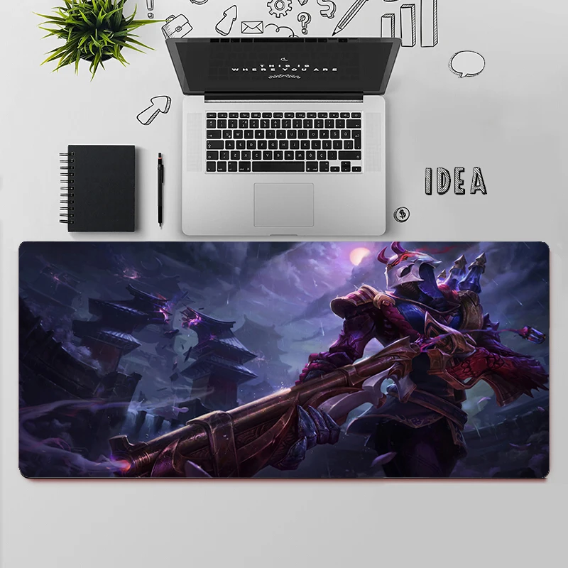 Liga das lendas samira jhin gaming mouse pad grande mouse pad gamer computador mouse tapete grande mousepad teclado tapete de mesa mause almofada