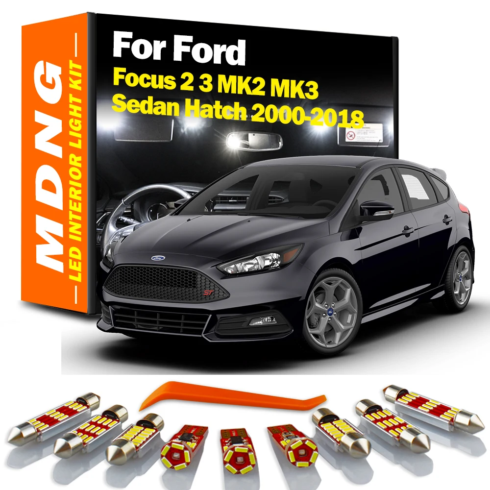 MDNG Canbus LED Interior Light Kit For Ford Focus 2 3 MK2 MK3 Sedan Hatch 2000-2017 2018 Car Accessories  Dome Map Lamp No Error