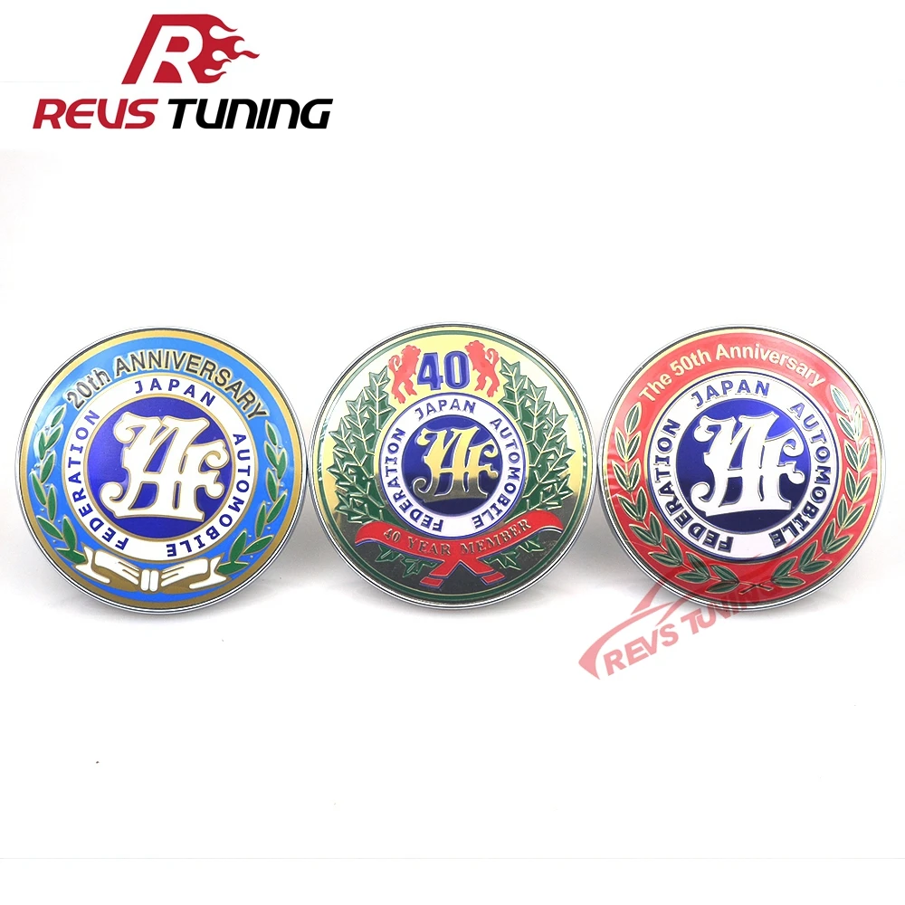 

Универсальная эмблема 90 мм, 20, 40, 50 юбилей, JDM эмблема JAF, украшение для стайлинга автомобиля, передняя решетка радиатора, гриль