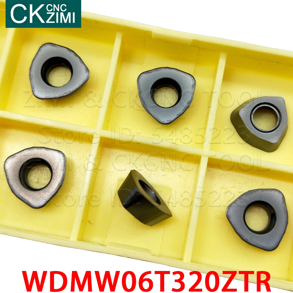 10PCS WDMW06T320ZTR WDMW 06T320 ZTR CNC Lathe Cutter Cutting Milling Turning Tool Carbide Inserts Tool Parts For Stainless Steel
