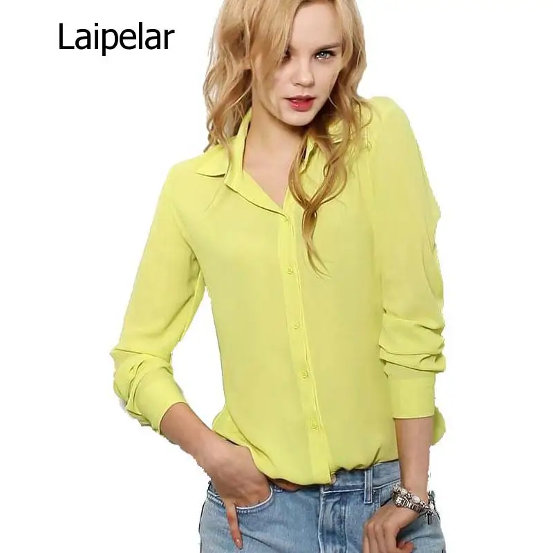 Blusa de chifón para mujer, ropa de trabajo de colores, Tops elegantes, blusa Formal para oficina, talla grande Xxl, 2024