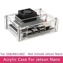Nvidia Jetson Nano 2GB Developer Kit Acrylic Case Transparent Shell Support Cooling Fan for Jetson Nano 2GB Board