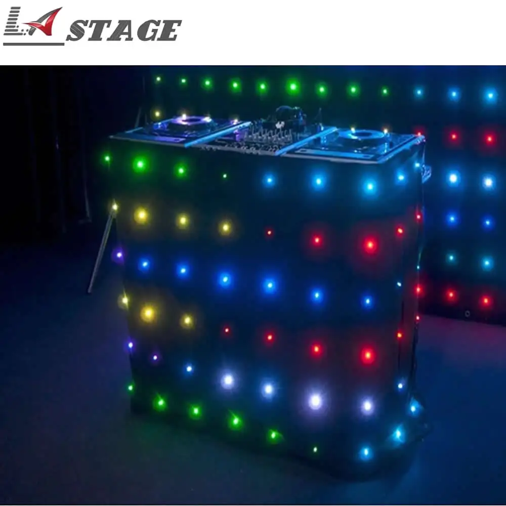 cabine iluminacao de palco dmx512 controle dj luzes oi qualidade led luz de discoteca led cortina de video p18 dj 01