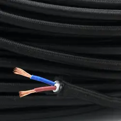 300V 2 Core 3 Core 1.5mm2 Fabric Textile Wire Cable Electrical Wire Flex Woven Power Cord Cable