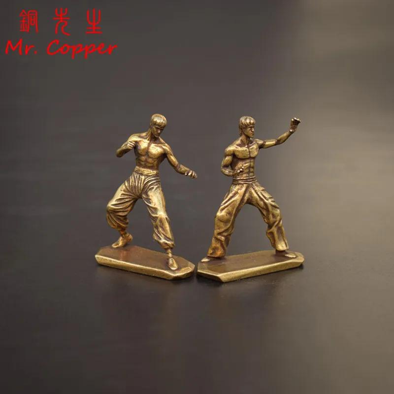 Chinese Kung Fu Legendary Superstar Antique Copper Character Statue Desktop Ornaments Martial Arts Star Hero Figurines Sculpture