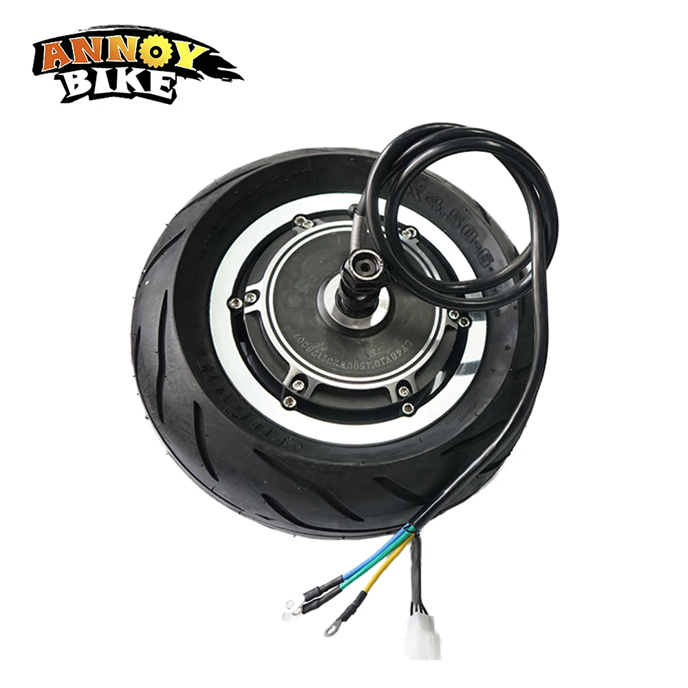 10 Inch Hub Motor Kit 48V 1500W 60V 3000W Electric Motorcycle Scooter Engine Buggy Gearless eBike Kit Brushless WIth Front Wheel