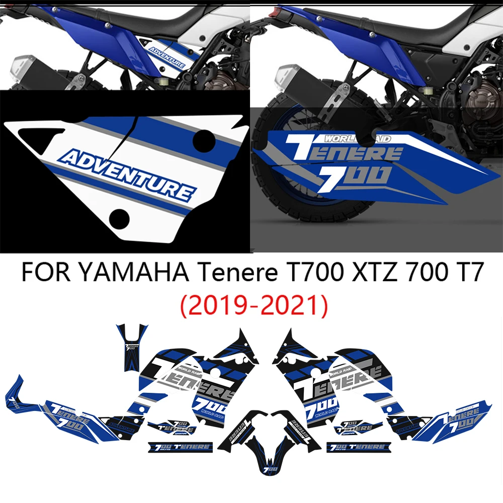 

Наклейки на топливный бак мотоцикла, коврик для YAMAHA Tenere T700 XTZ 700 T7 2019 2020 2021, Набор наклеек, протектор багажника, багажа