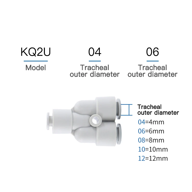 Typ armaturen KQ2U typ männlichen gewinde one-touch zweig "Y" drei weg montage kunststoff pneumatische komponenten rohr fitting