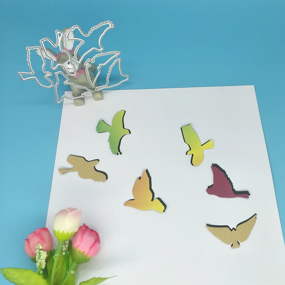 7 small birds metal cutting mold, scrapbook, photo frame, photo album decoration, DIY, handmade art