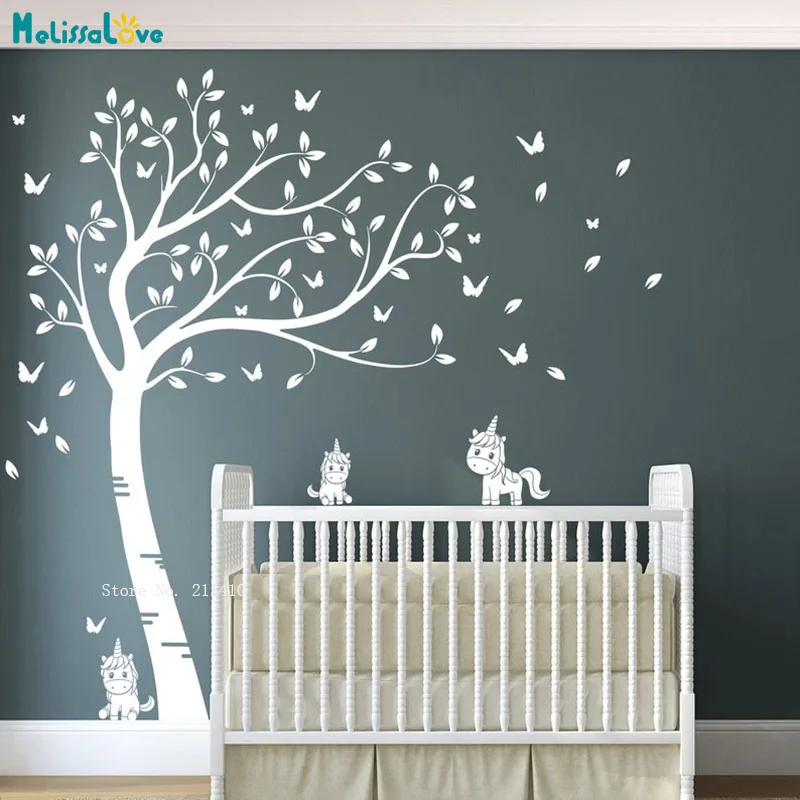 

Large Size Customisible Cute Horse Tree Nursery Room Wall Decals Boys Girls Gift Removable Sticker Vinyl YT5626