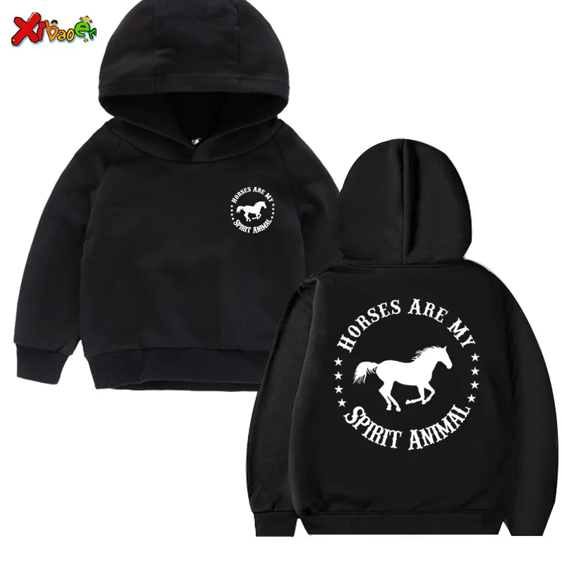 Girl Hoodie Sweatshirt Kids Hooded Horse Lover Clothing Children\'s Clothing Boys Sweatshirt Toddler Baby Clothes Girls Hoodies