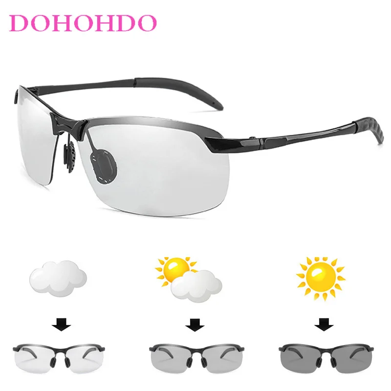 New Change Color Photochromic Sunglasses Men Polarized Chameleon Glasses Male Sun Glasses Day Night Vision Driving Eyewear Gafas