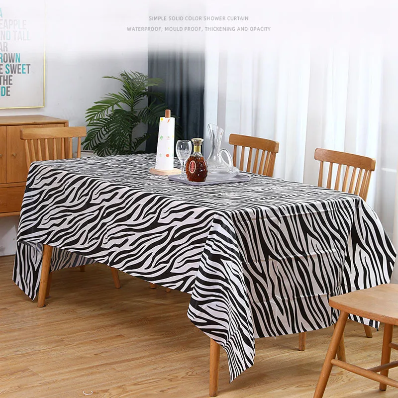 Simple Fresh Style PEVA Water-proof Tablecloth Fashion All-match Party Banquet Decoration Tablecloth Animal Stripes Tablecloth