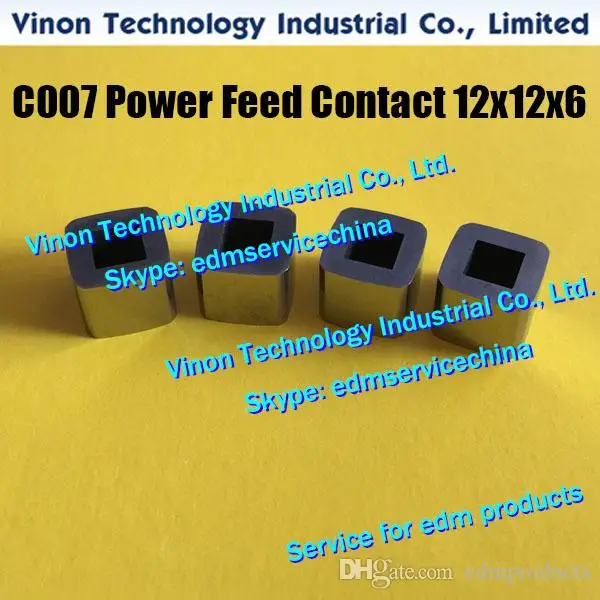 C007 Power Feed Contact 12x12x10x6mm 630.654, 200630654, 200.630.654 for ROBOFIL 2030si, 4030si Upper Current Supply