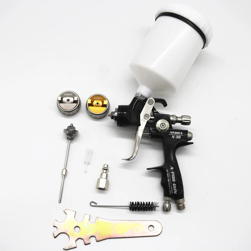 Spray Gun 1.3/1.7mm Nozzle Car Repair Paint Spray Gun With 600CC Tank Air Spray Gun With Paint Mixing Cup And Adapter