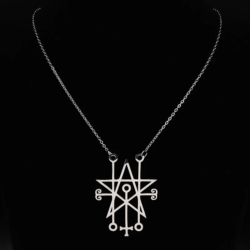 Astaroth Sceal Sigil Stainless Steel Necklace Women/Men Satan Statement Necklace minor key hidden King Goetia Pin Jewelry N7176