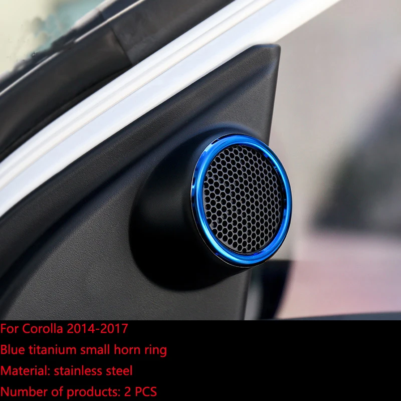 For Corolla 20142015 2016 2017 Speaker ring trim sticker Speaker Sound Ring Trim Cover Stainless Steel Decoration Interior trim