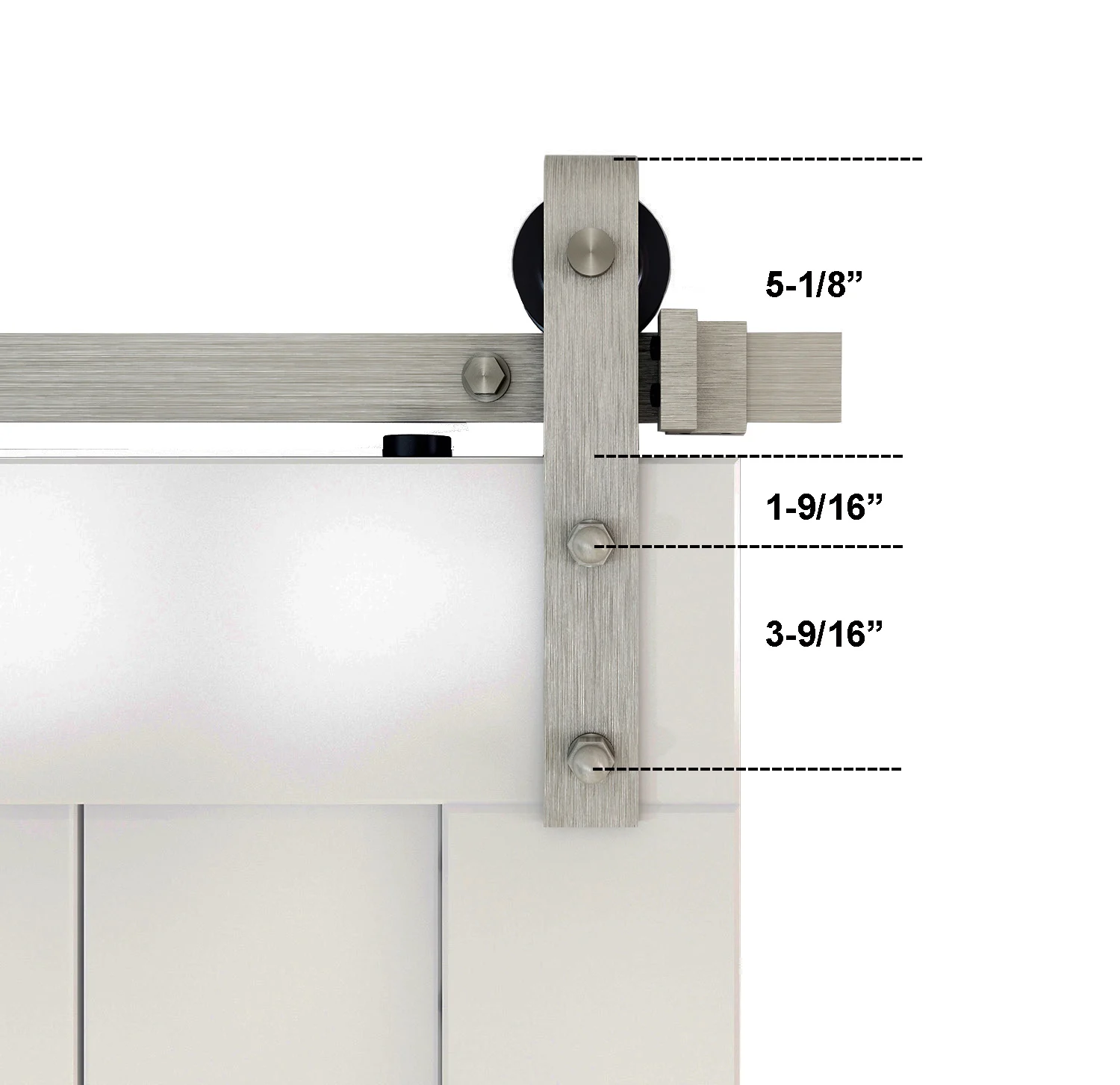 DIYHD Sliding Barn Door Hardware Brushed Nickel,Two Side Soft Close Mechanism,Track Length 6.6FT 8FT