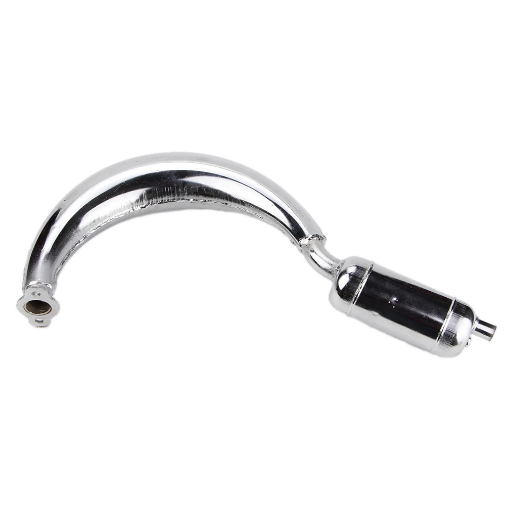 Expansion Chamber Pipe Exhaust Motorized Bike For 80cc 66cc 50cc Silver