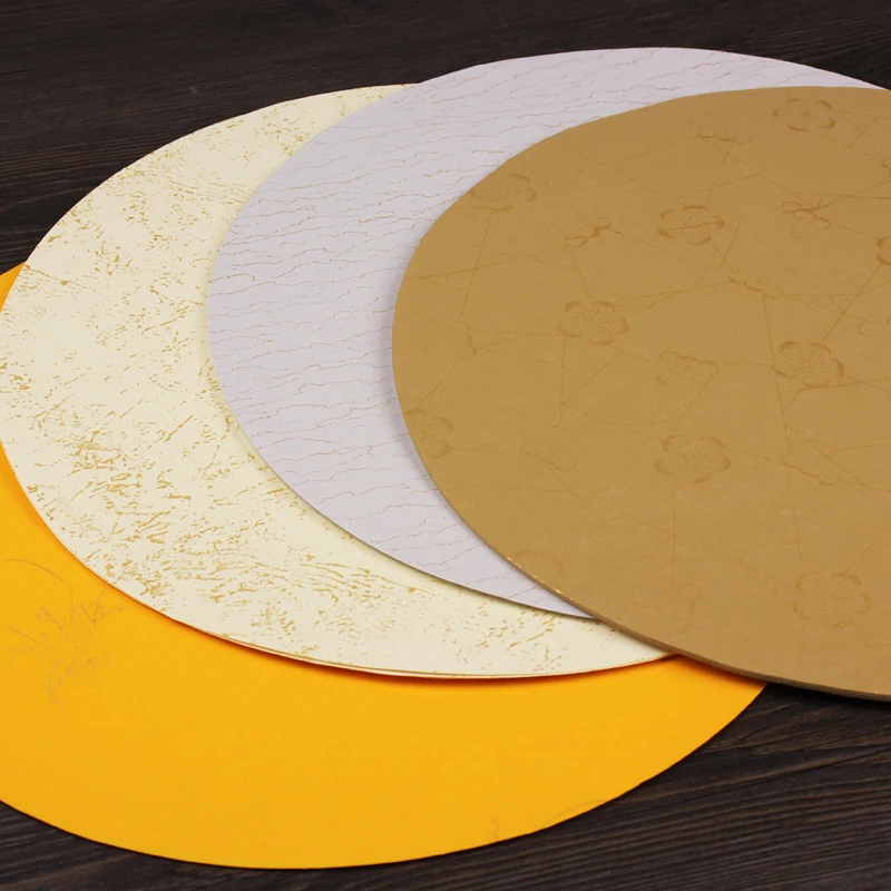 Round Lens Raw Xuan Paper Chinese Fiber Rice Paper Card Thick Calligraphy Painting Pastel Paper Cards Half Ripe Carta Di Riso