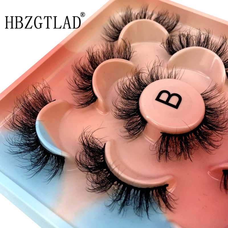 Colorful 5 Pairs Multipack Faux 3D Mink Hair False Eyelashes Handmade Fluffy Long Lashes Nature Long Eye Makeup Tools Eye Lashes